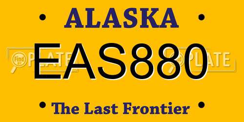 EAS880 Alaska License Plate
