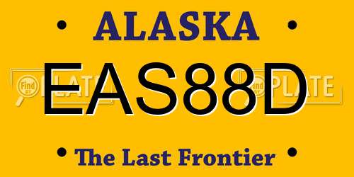 EAS88D Alaska License Plate