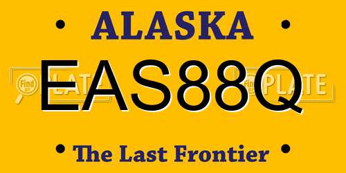 EAS88Q Alaska License Plate