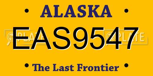 EAS9547 Alaska License Plate