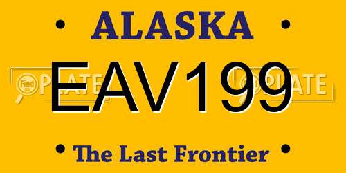 EAV199 Alaska License Plate