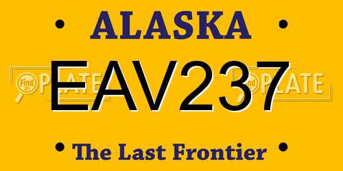EAV237 Alaska License Plate