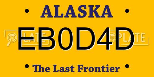 EB0D4D Alaska License Plate