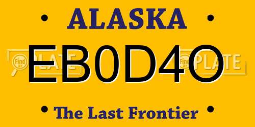 EB0D4O Alaska License Plate