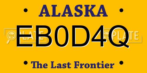 EB0D4Q Alaska License Plate