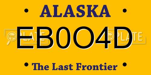 EB0O4D Alaska License Plate