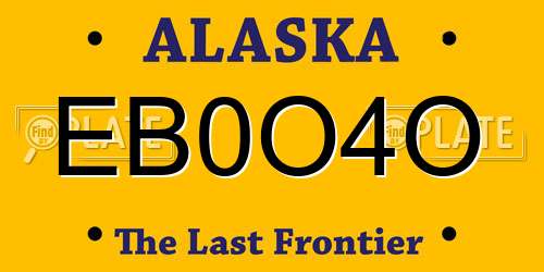 EB0O4O Alaska License Plate