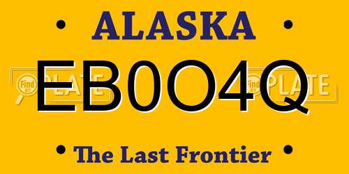 EB0O4Q Alaska License Plate