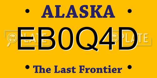 EB0Q4D Alaska License Plate