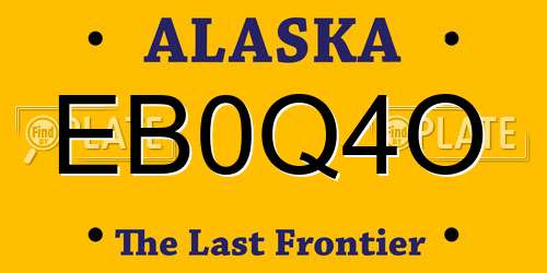 EB0Q4O Alaska License Plate