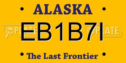 EB1B7I Alaska License Plate