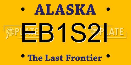 EB1S2I Alaska License Plate