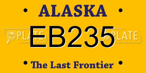 EB235 Alaska License Plate