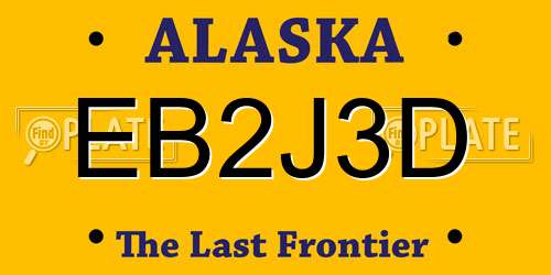 EB2J3D Alaska License Plate