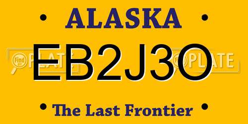 EB2J3O Alaska License Plate