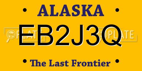 EB2J3Q Alaska License Plate