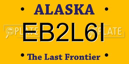 EB2L6I Alaska License Plate