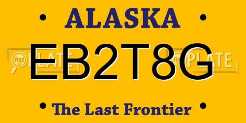EB2T8G Alaska License Plate