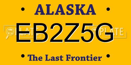 EB2Z5G Alaska License Plate