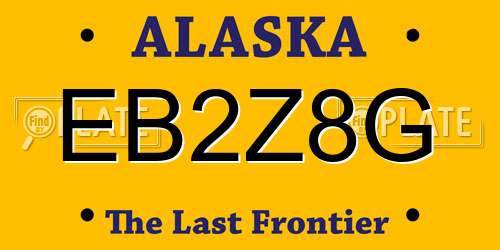 EB2Z8G Alaska License Plate