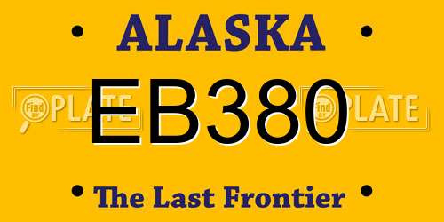 EB380 Alaska License Plate
