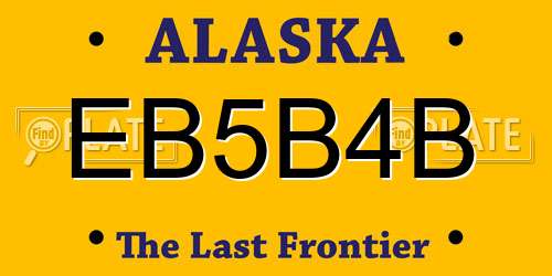 EB5B4B Alaska License Plate