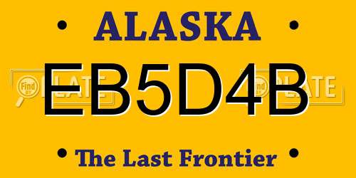 EB5D4B Alaska License Plate