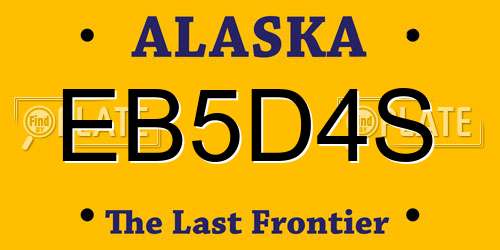 EB5D4S Alaska License Plate