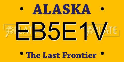 EB5E1V Alaska License Plate