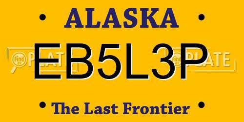 EB5L3P Alaska License Plate