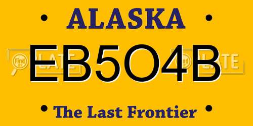 EB5O4B Alaska License Plate