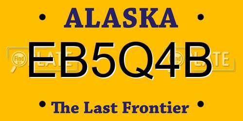 EB5Q4B Alaska License Plate