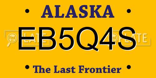 EB5Q4S Alaska License Plate