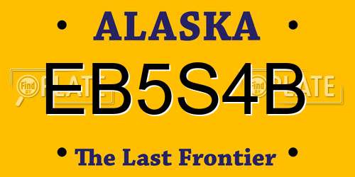 EB5S4B Alaska License Plate