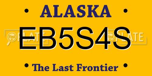 EB5S4S Alaska License Plate
