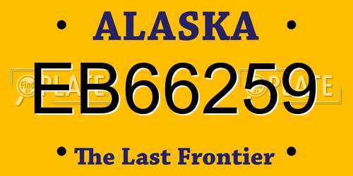 EB66259 Alaska License Plate