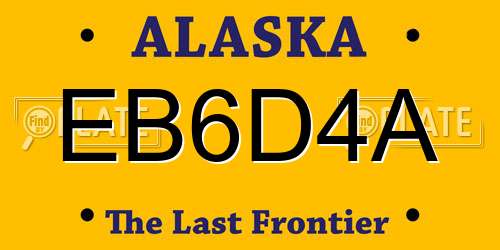 EB6D4A Alaska License Plate