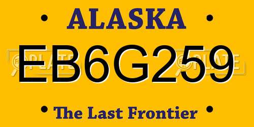 EB6G259 Alaska License Plate