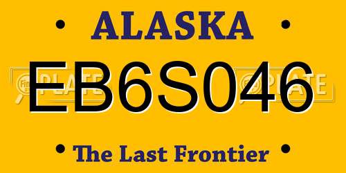EB6S046 Alaska License Plate