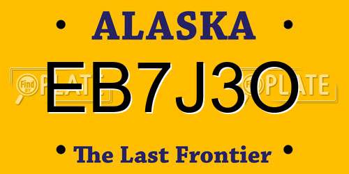 EB7J3O Alaska License Plate