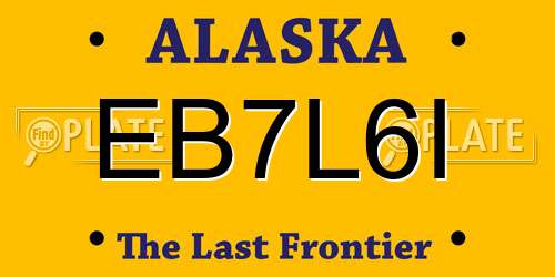 EB7L6I Alaska License Plate