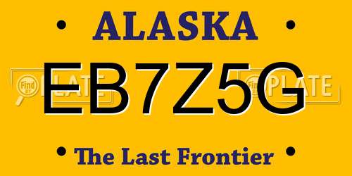 EB7Z5G Alaska License Plate