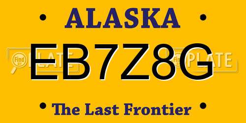 EB7Z8G Alaska License Plate