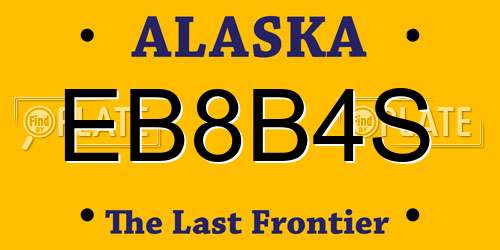EB8B4S Alaska License Plate