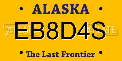 EB8D4S Alaska License Plate