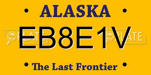 EB8E1V Alaska License Plate