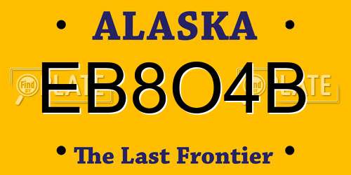 EB8O4B Alaska License Plate