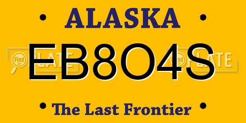 EB8O4S Alaska License Plate