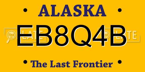 EB8Q4B Alaska License Plate