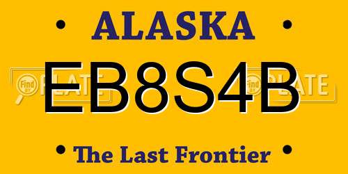 EB8S4B Alaska License Plate